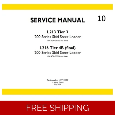 NEW HOLLAND SKID STEER L213, L216 TIRE 4B SERVICE REPAIR MANUAL